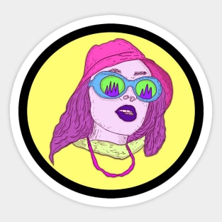 the woman who was biting her lip 2 Sticker